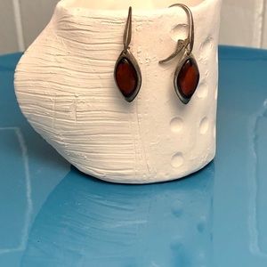 Genuine Polish Amber Slingback Earrings